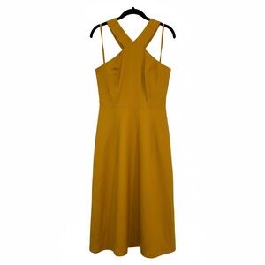 Ann Taylor Mustard Yellow Midi Dress